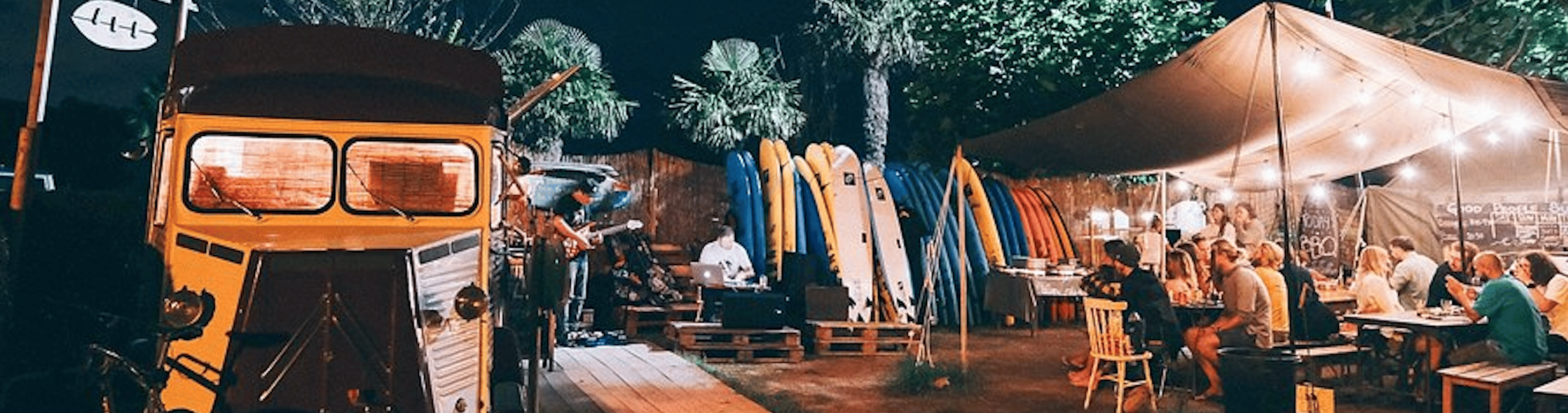 Block print of crowd watching fireworks